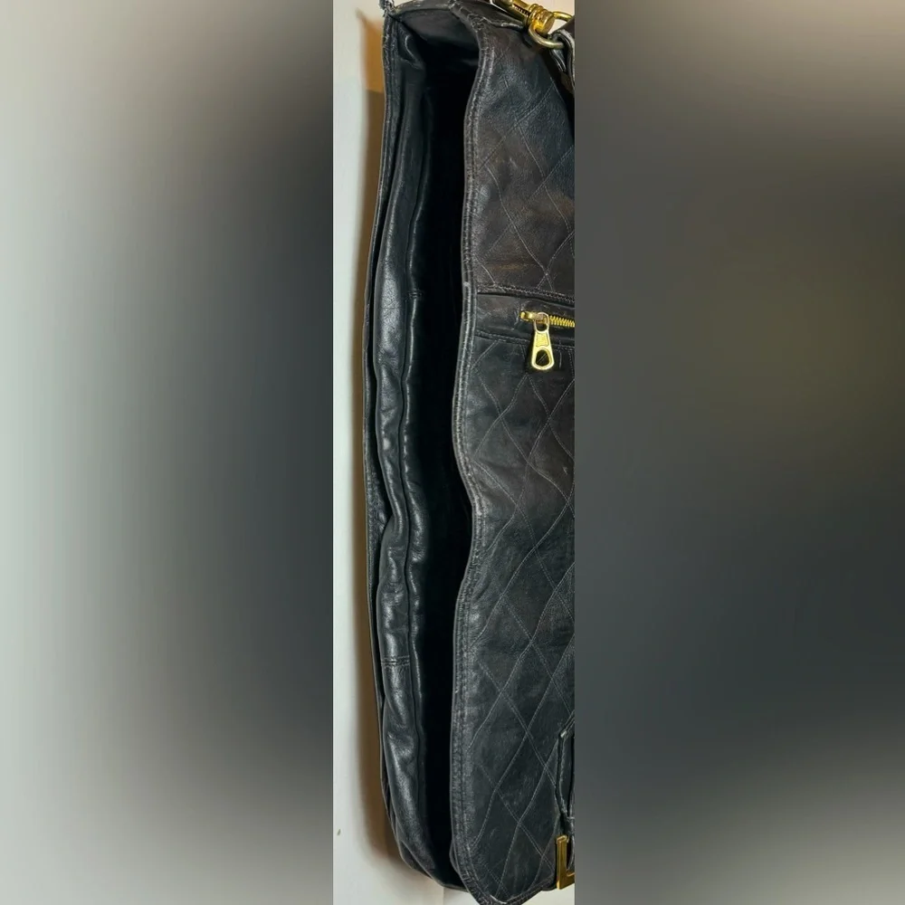 CHANEL Vintage Quilted Leather Garment Bag